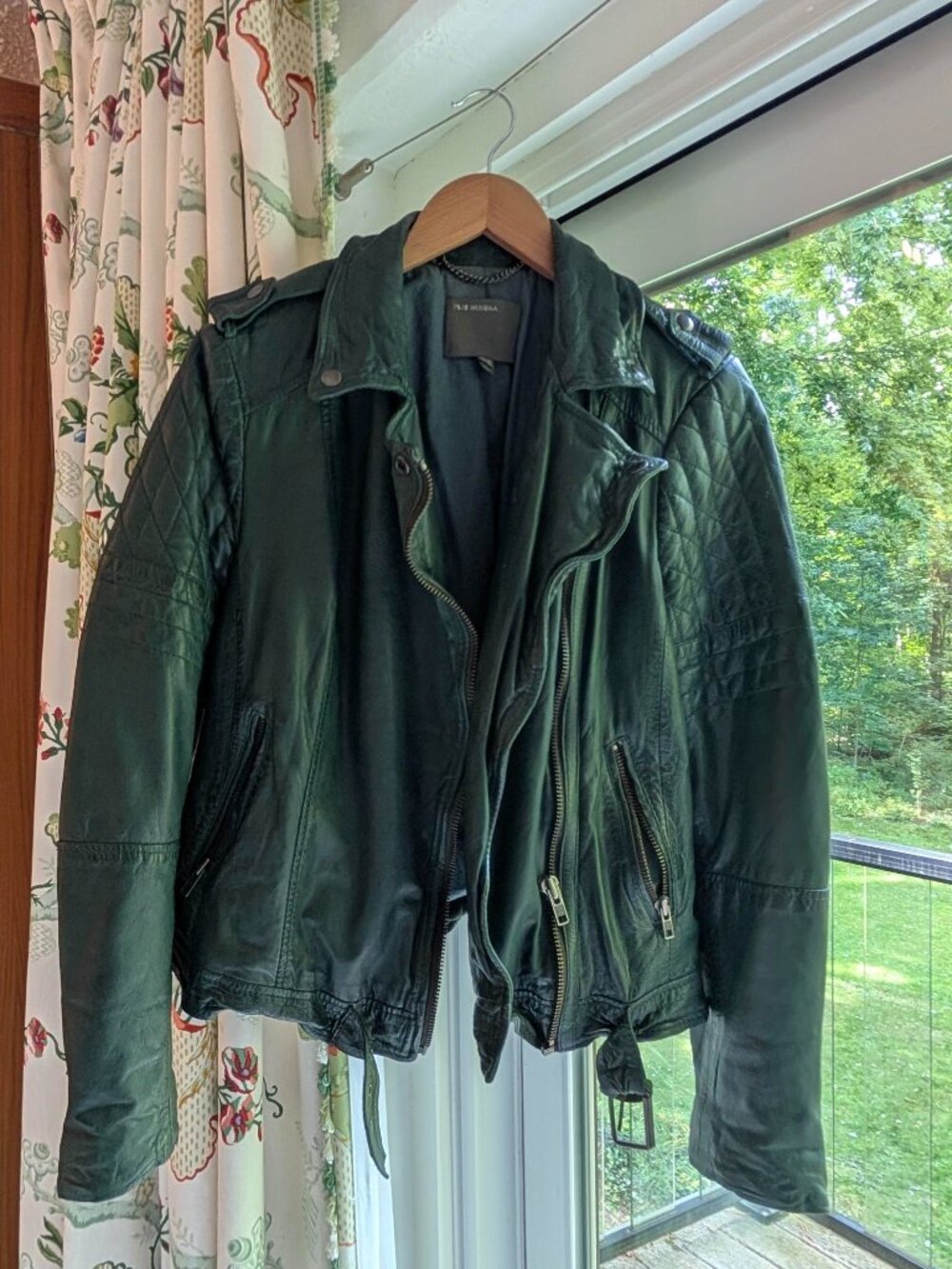 MUUBAA Leather Biker Jacket Size 12 UK Size 8 US